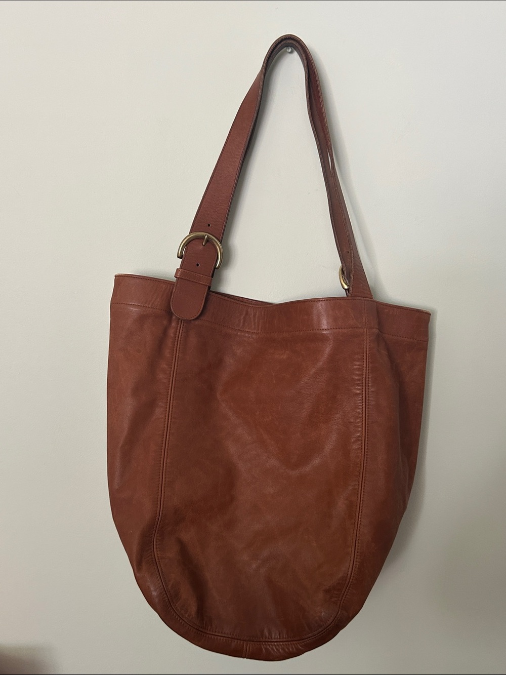 Coach Leather Shoulder Bag in Warm Chestnut